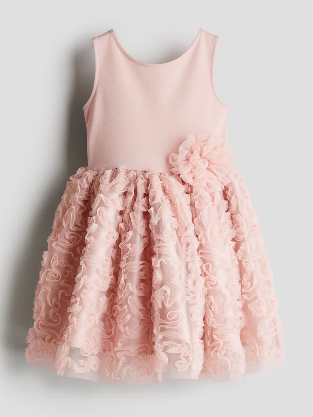 H&M Kids Soft Blush Pink Ruffled Dress (size 6-8)